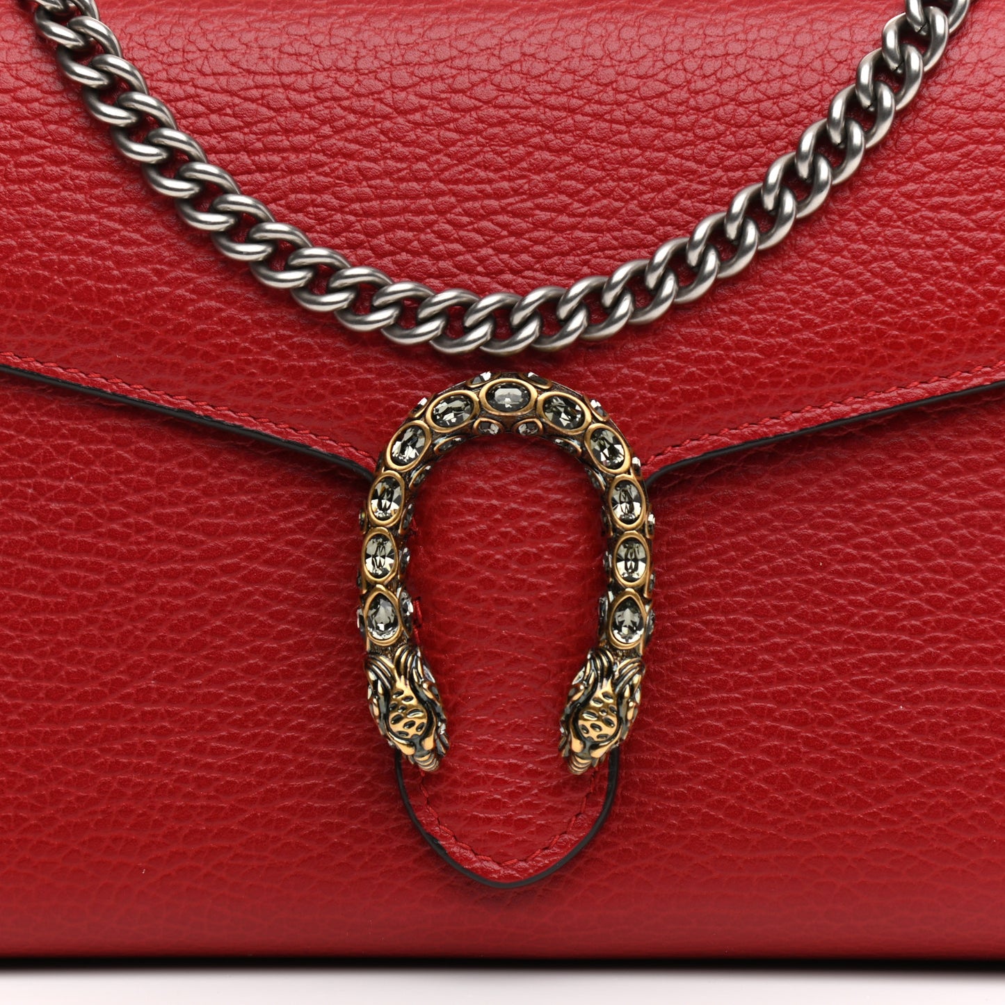 Calfskin Mini Dionysus Chain Wallet Hibiscus Red
