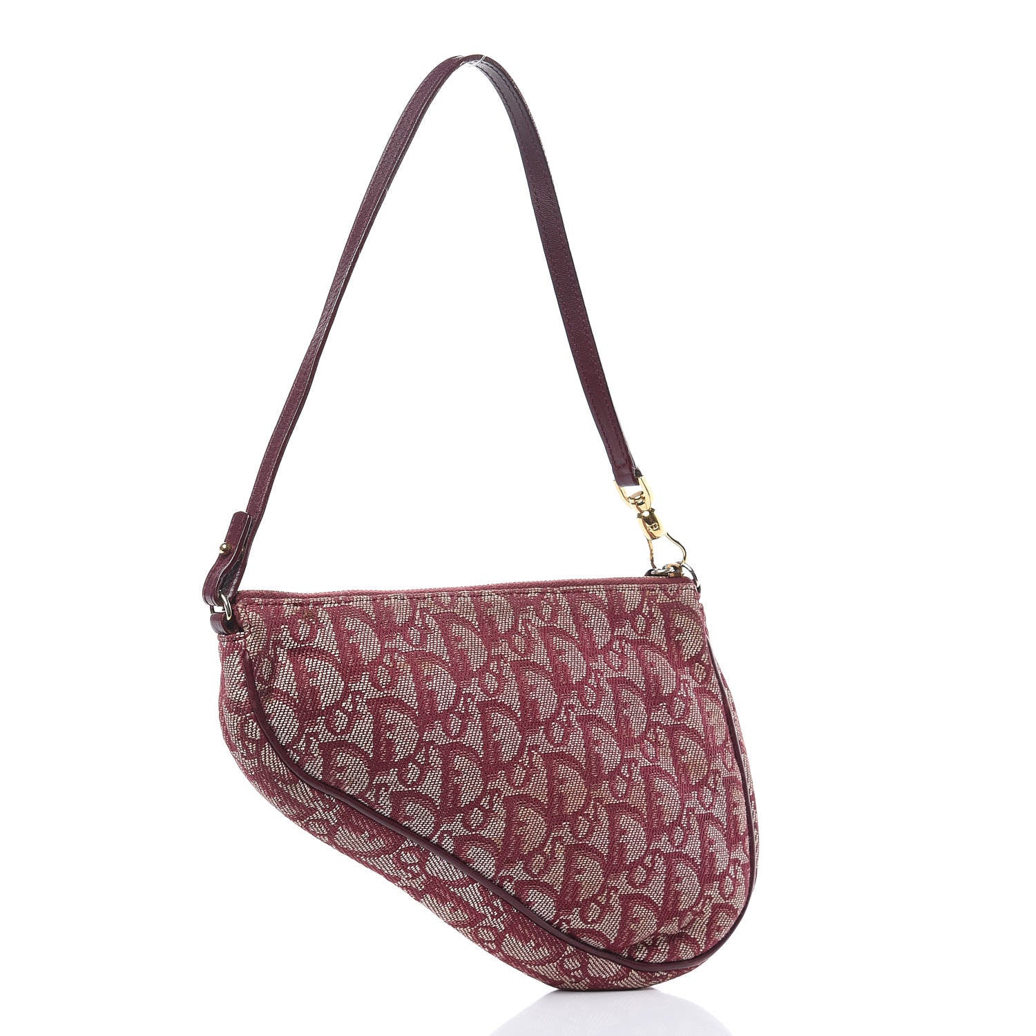 Christian Dior Monogram Mini Saddle Pochette Burgundy 3 of 12