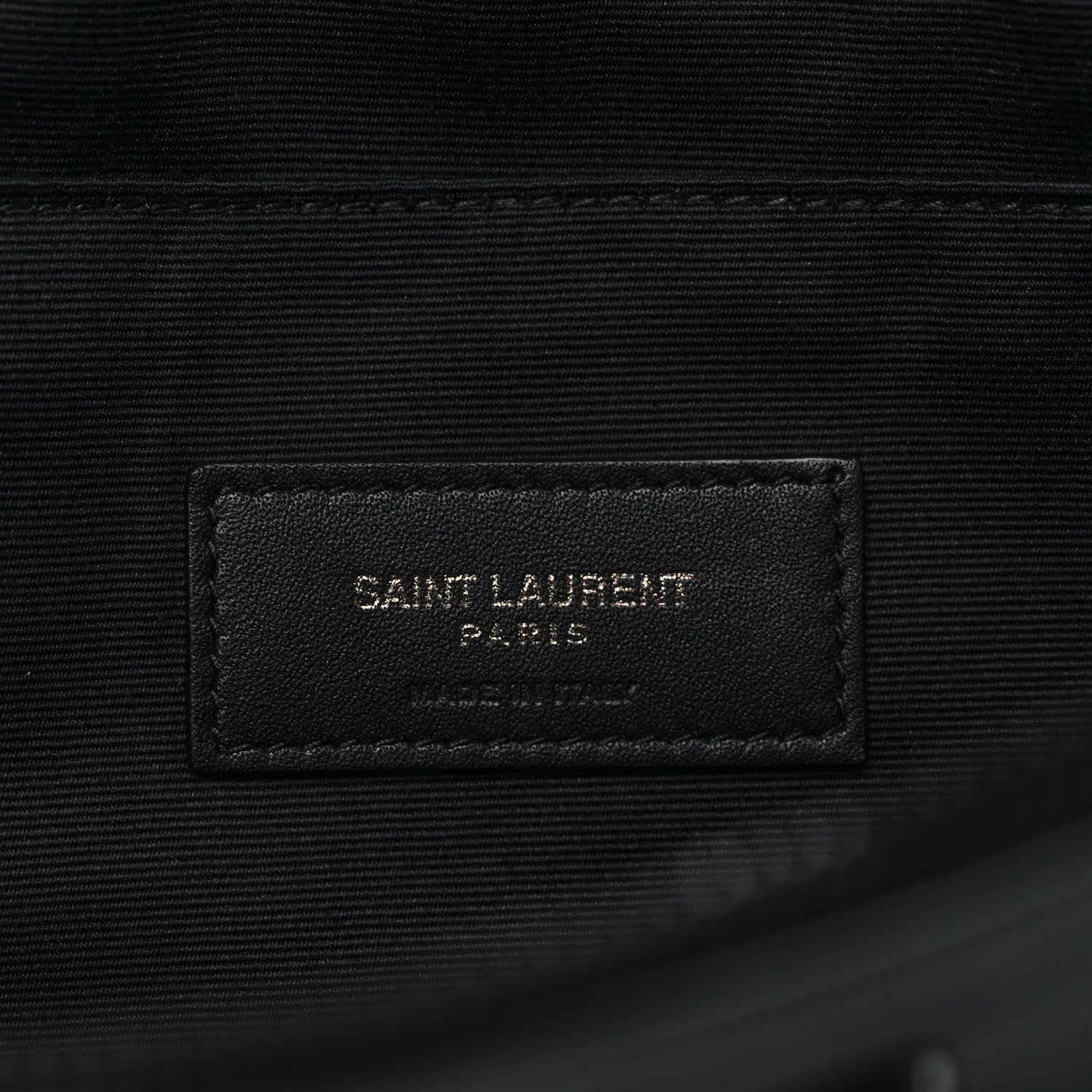 Saint Laurent Calfskin Crocodile Embossed Monogram Belt Bag Black 6 of 9