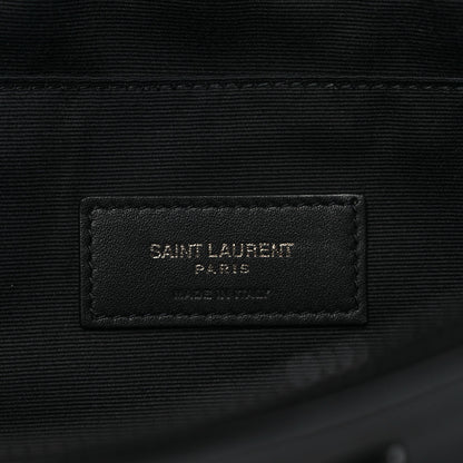 Saint Laurent Calfskin Crocodile Embossed Monogram Belt Bag Black 6 of 9