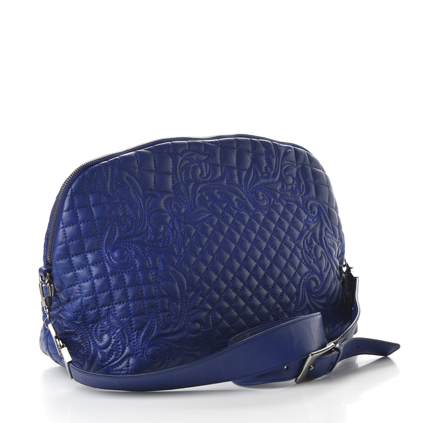 Nappa Barocco Quilted Shoulder Bag Blue