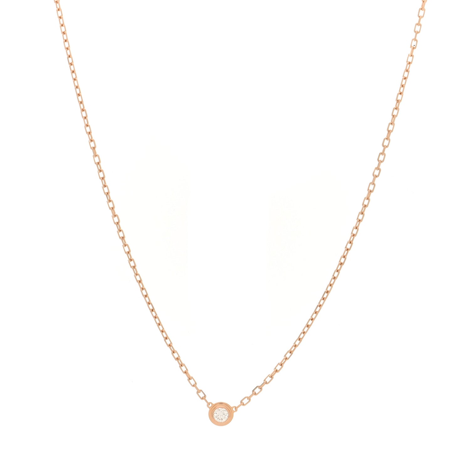 18K Pink Gold Diamond SM D'Amour Pendant Necklace