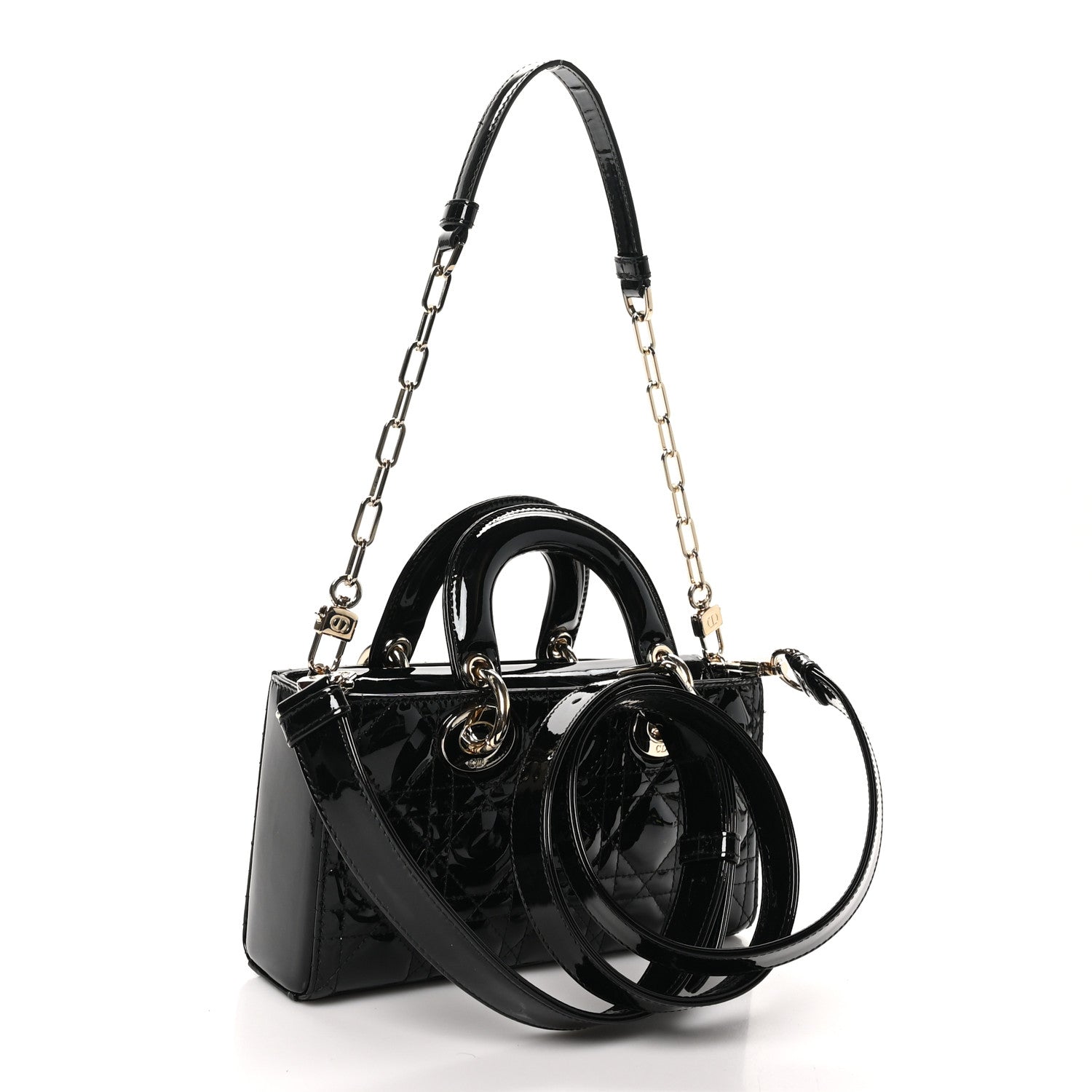Christian Dior Patent Cannage Small Lady D-Joy Black 2 of 9