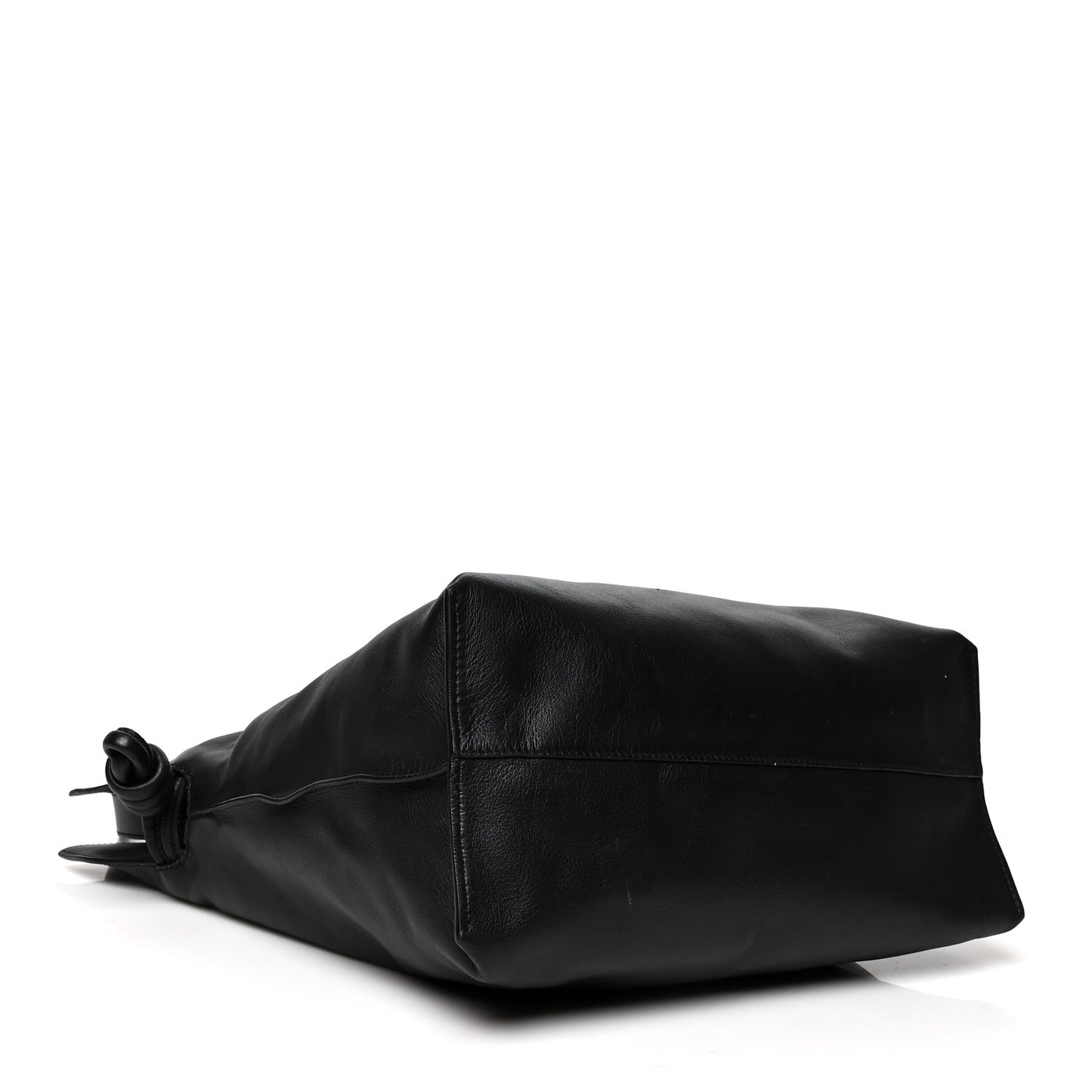 Calfskin Large Flamenco Knot Bag Black