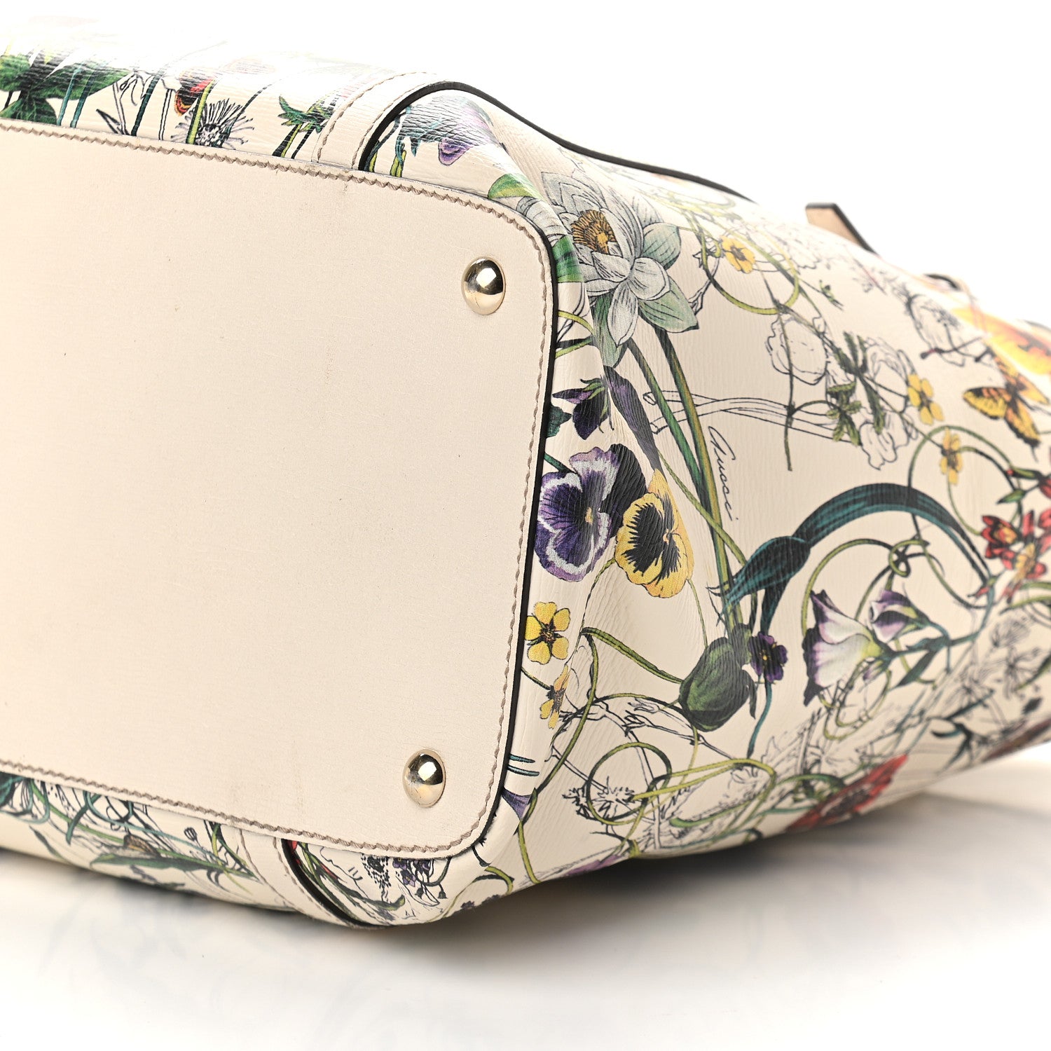 Gucci Calfskin Flora Infinity Medium Nice Tote Off White 10 of 10
