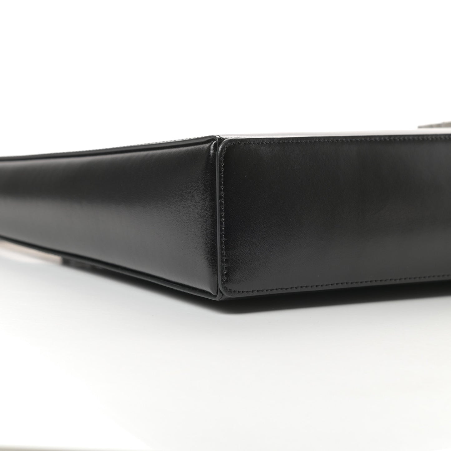 Box Calfskin Large Cut Out Shoulder Bag Black