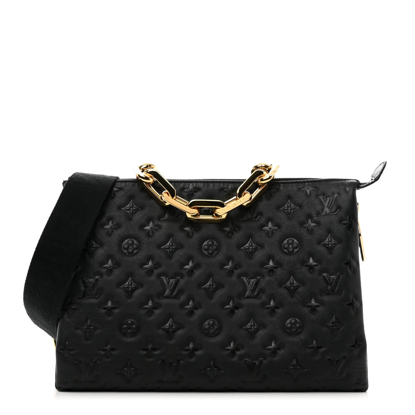 Lambskin Embossed Monogram Coussin MM Black
