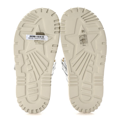 Christian Dior Laminated Sheepskin Cannage Dior Or Dioract Slide Sandals 37.5 Steel 6 of 10