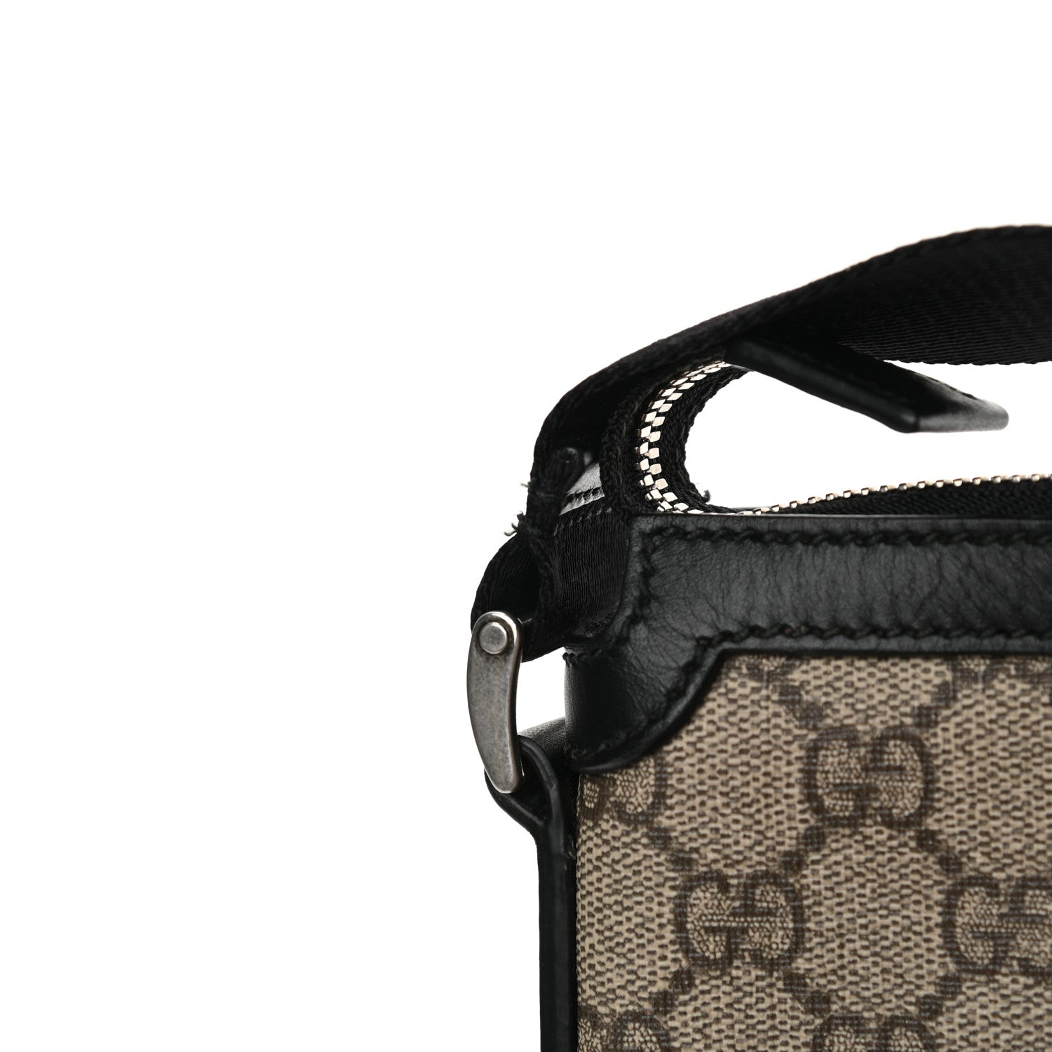 Gucci GG Supreme Monogram Web Messenger Bag Black 13 of 14