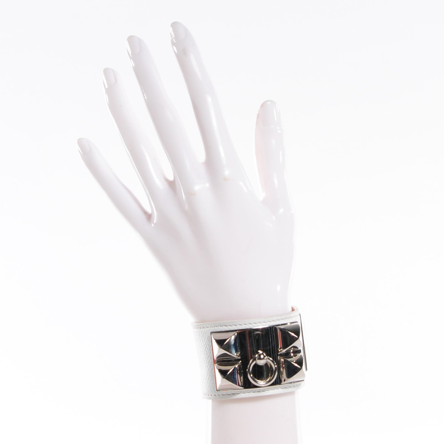 Hermes Epsom Collier de Chien CDC Bracelet S White 2 of 8