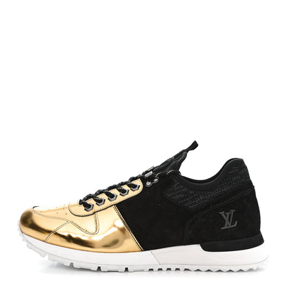 Louis Vuitton Metallic Patent Suede Run Away Sneakers 8 Black 1 of 11