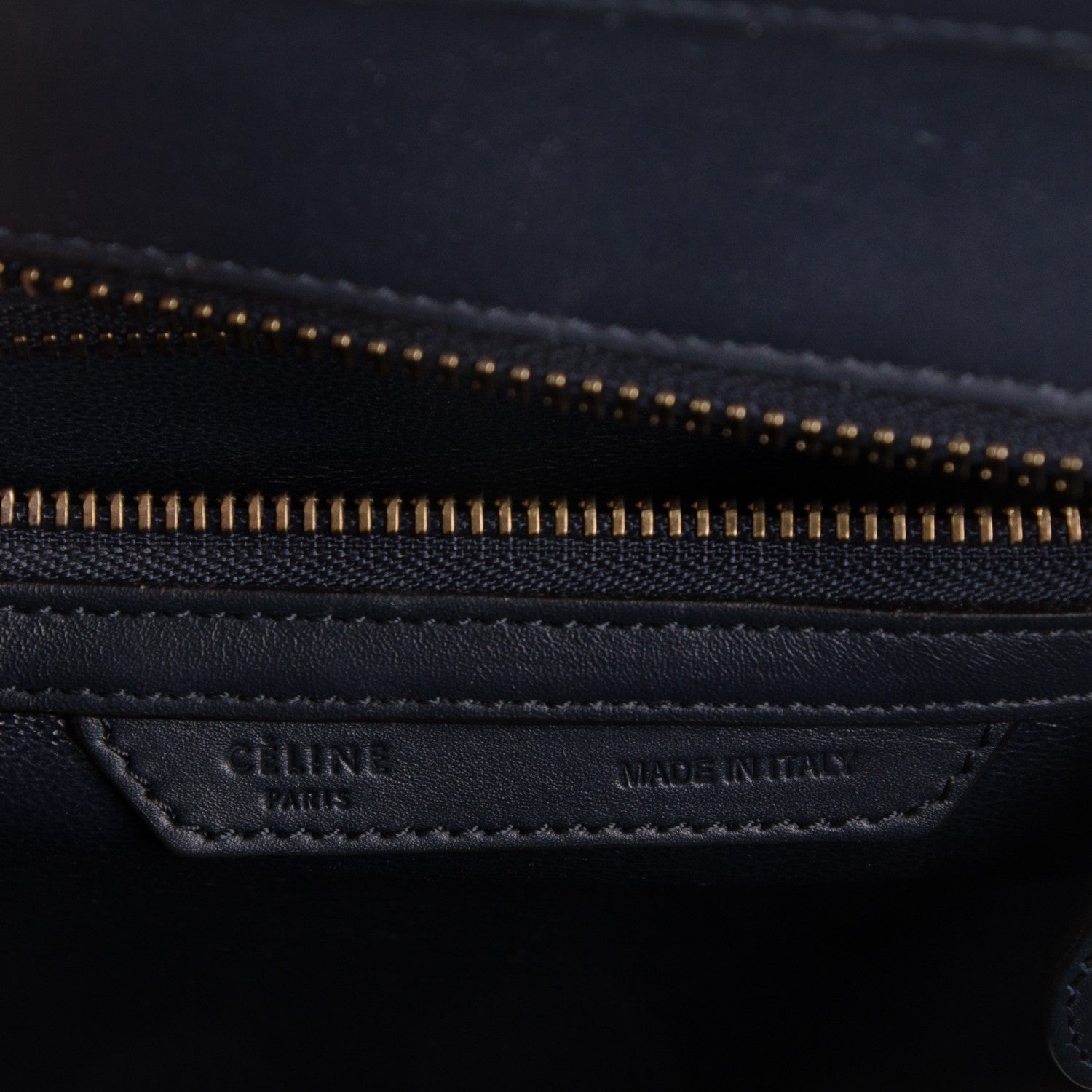 Celine Smooth Calfskin Striped Canvas Micro Luggage Navy Blue 8 of 8