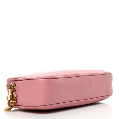 Miu Miu Goatskin Madras Double Zip Crossbody Bag Rosa 3 of 4