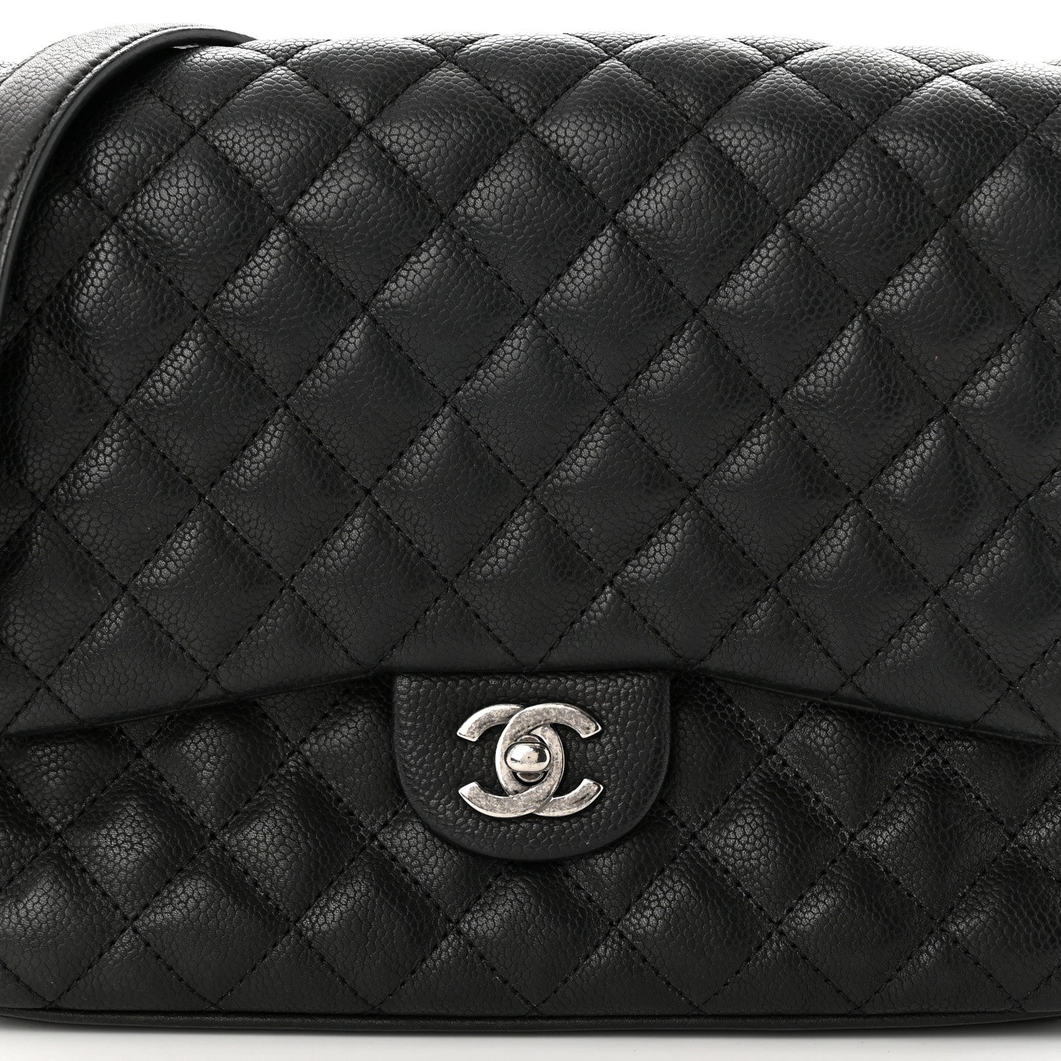 Chanel Caviar Quilted Medium Rock In Rome Single Flap Black 8 of 12