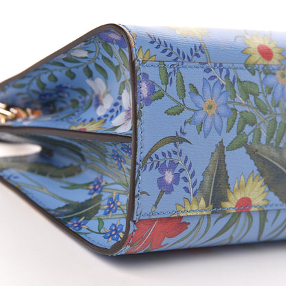 Gucci Calfskin Bamboo Web New Flora Mini Nymphaea Top Handle Bag Azure 10 of 11