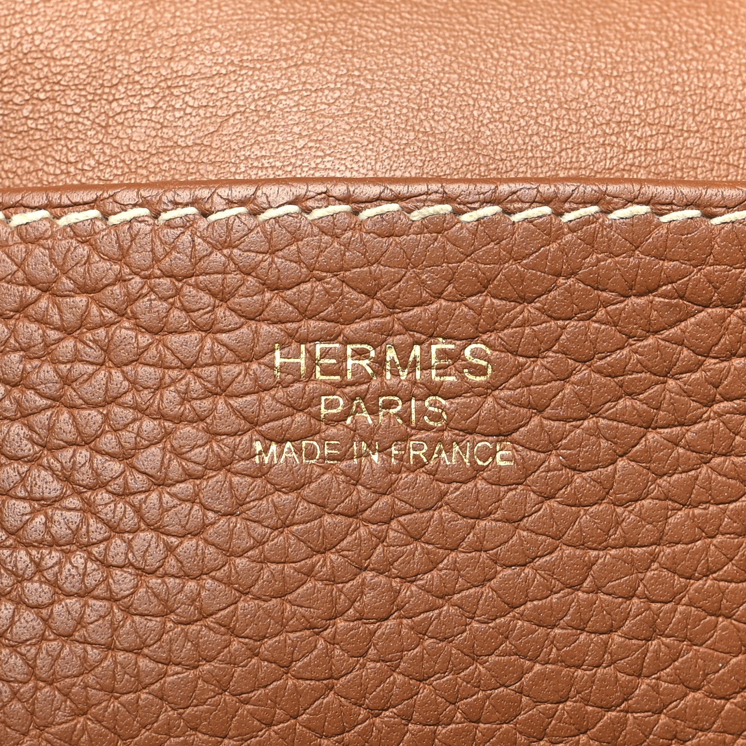 Hermes Taurillon Clemence Halzan 31 Gold 6 of 9
