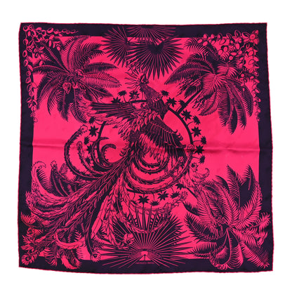 Hermes Silk Mythiques Phoenix Tattoo Scarf 70 Rose Vif Marine 1 of 4