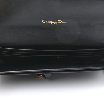 Christian Dior Grained Calfskin Saddle Chain Wallet Pouch Black 6 of 11