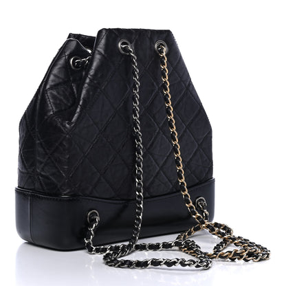 Chanel Aged Calfskin Quilted Small Gabrielle Backpack Black 2 of 4
