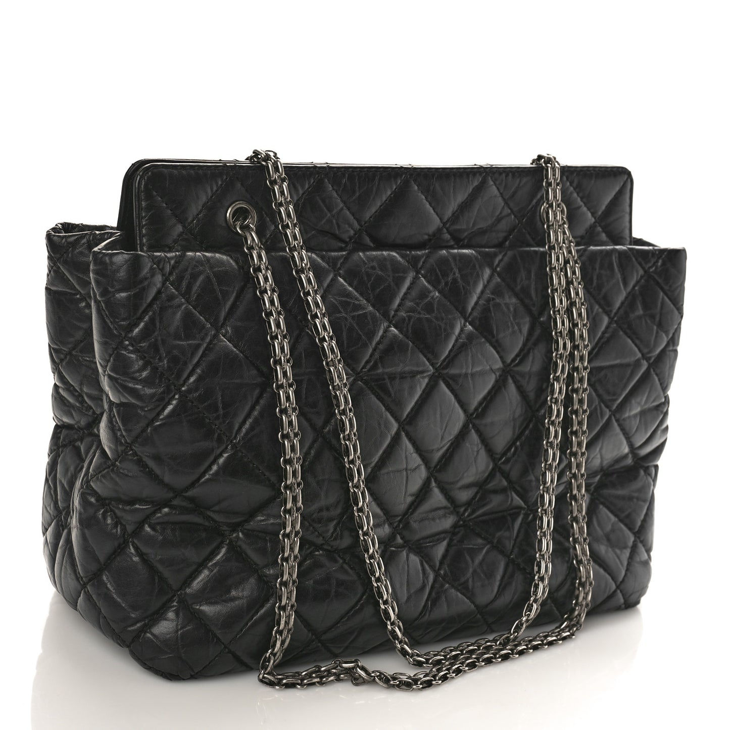 Aged Calfskin Quilted Reissue 2.55 Tote Black