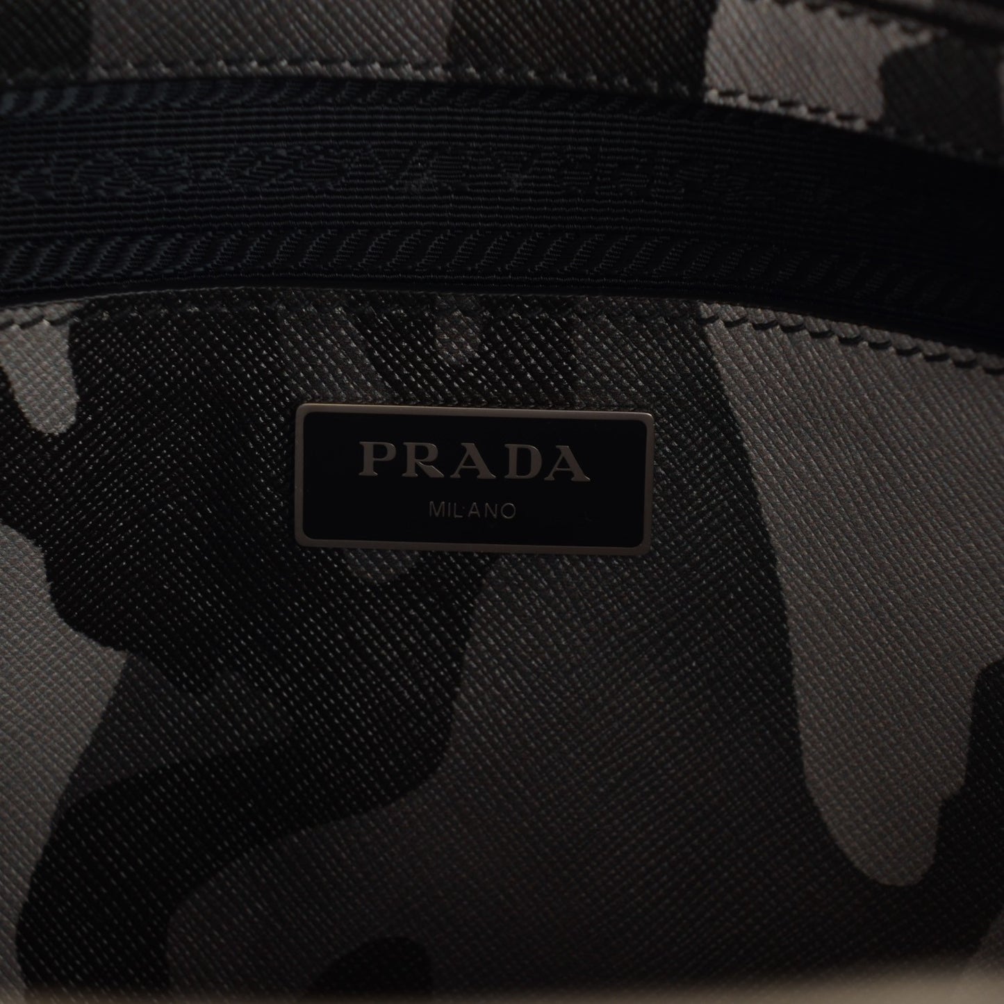 Saffiano Soft Camouflage Print Small Twin Pocket Tote Marmo Dis Camouflage