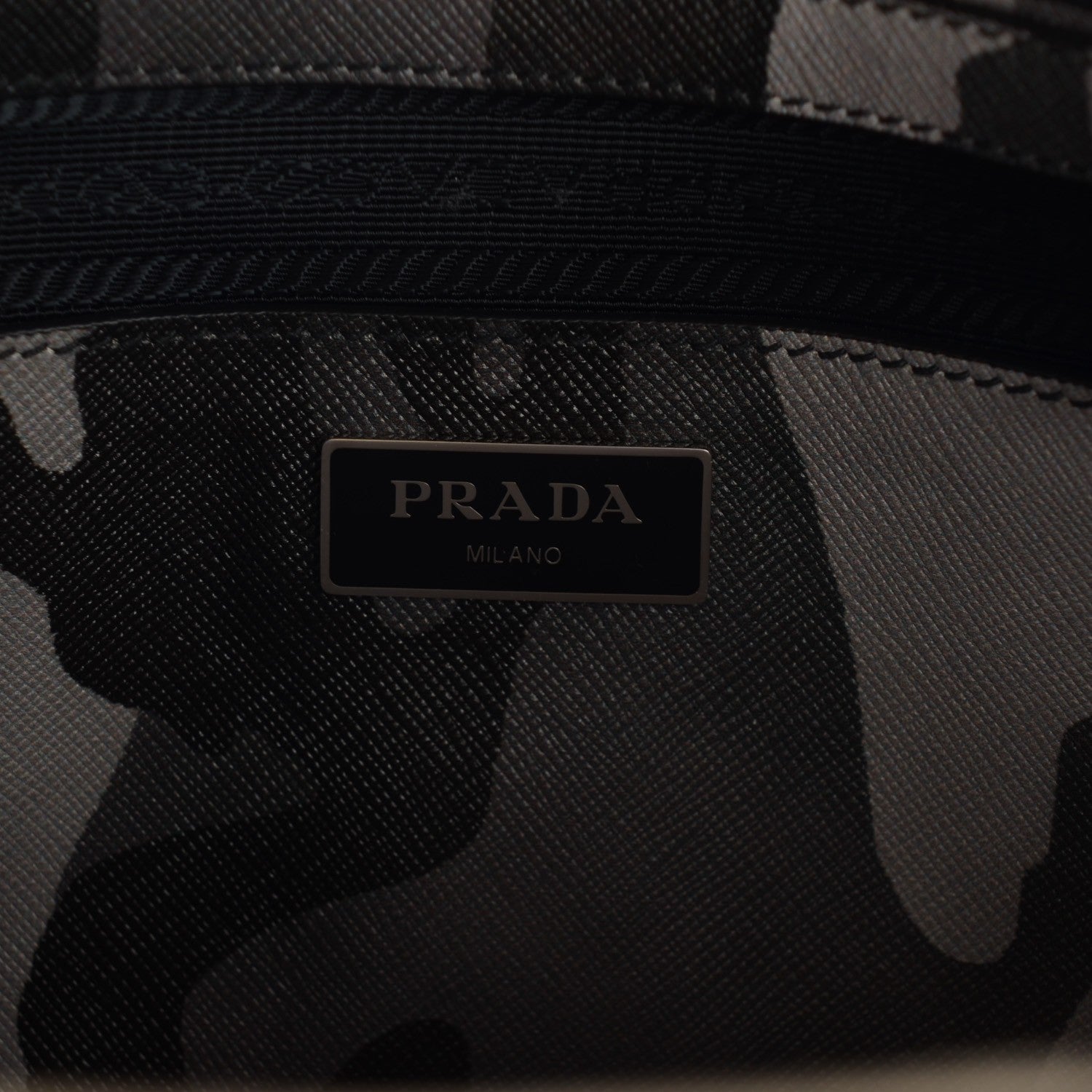 Prada Saffiano Soft Camouflage Print Small Twin Pocket Tote Marmo Dis Camouflage 6 of 8