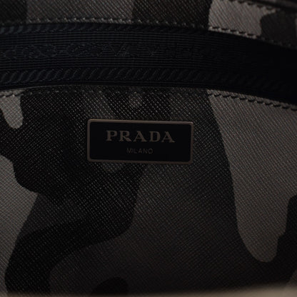 Prada Saffiano Soft Camouflage Print Small Twin Pocket Tote Marmo Dis Camouflage 6 of 8