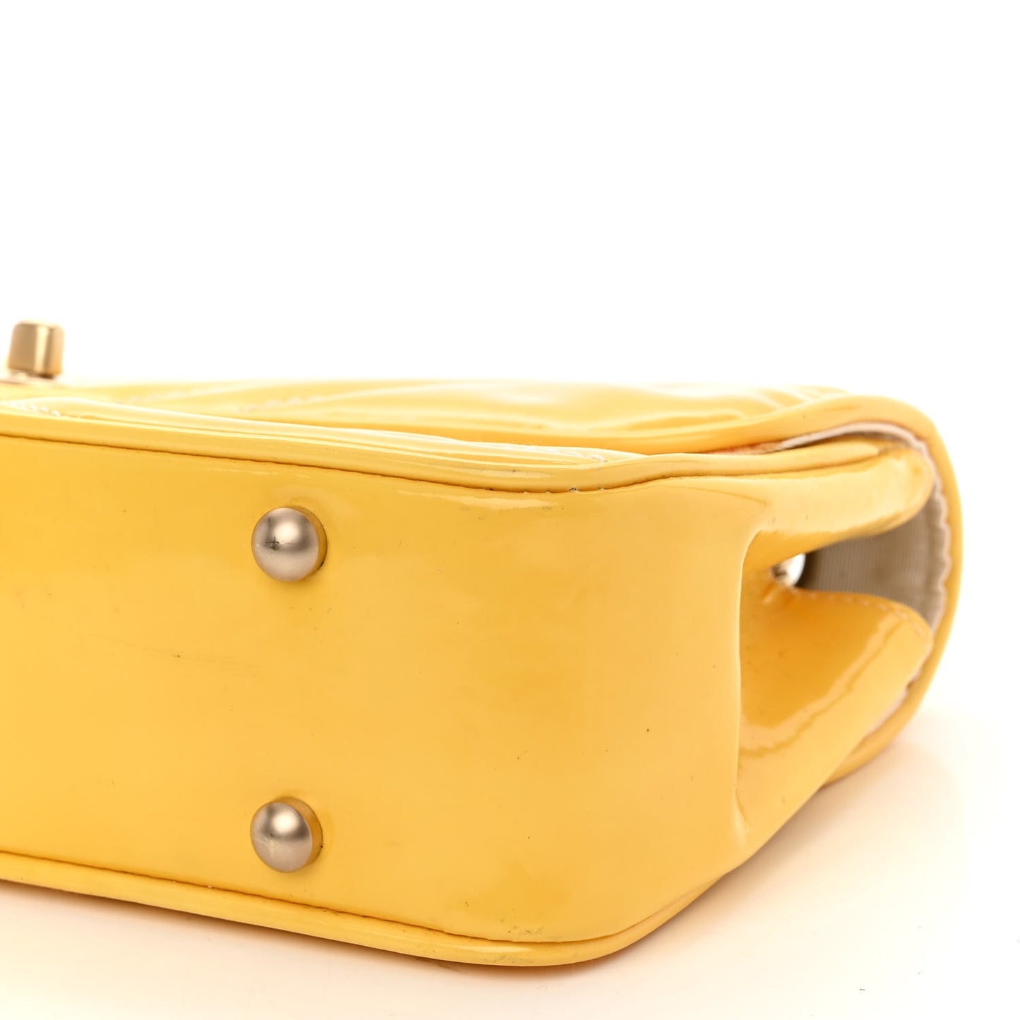 Patent Quilted East West Flap Yellow