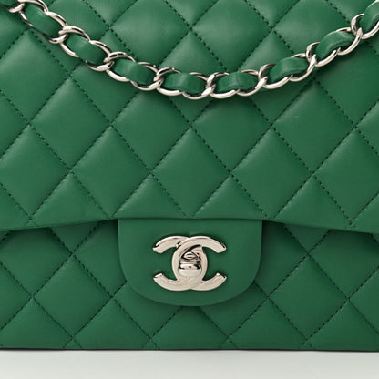 Chanel Lambskin Quilted Medium Double Flap Green 8 of 12