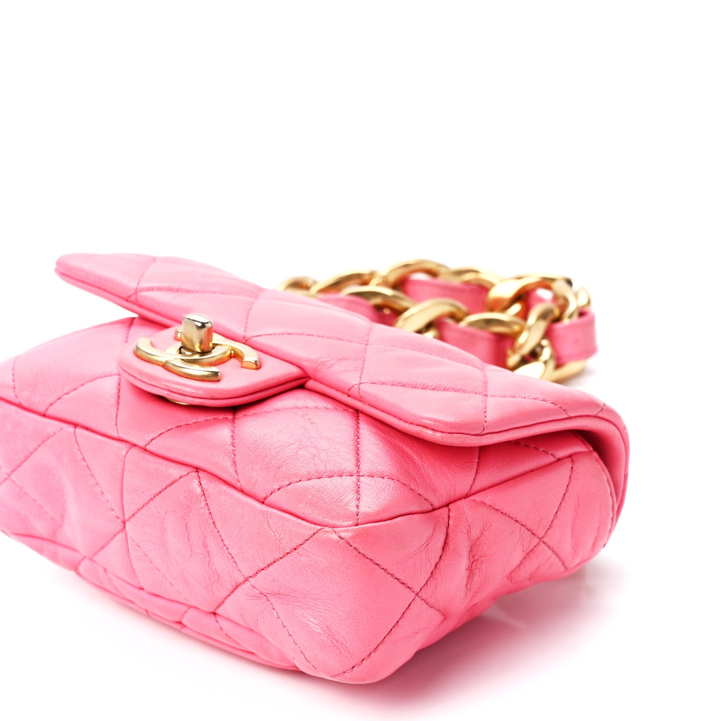 Lambskin Quilted Mini Funky Town Flap Pink