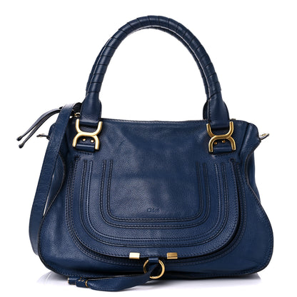Chloe Calfskin Medium Marcie Satchel Royal Navy 1 of 19