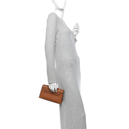 Hermes Swift Kelly Pochette Clutch Gold 2 of 11