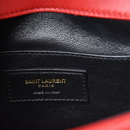 Saint Laurent Lambskin Matelasse Chevron Monogram Small Sulpice Bag Red 5 of 11