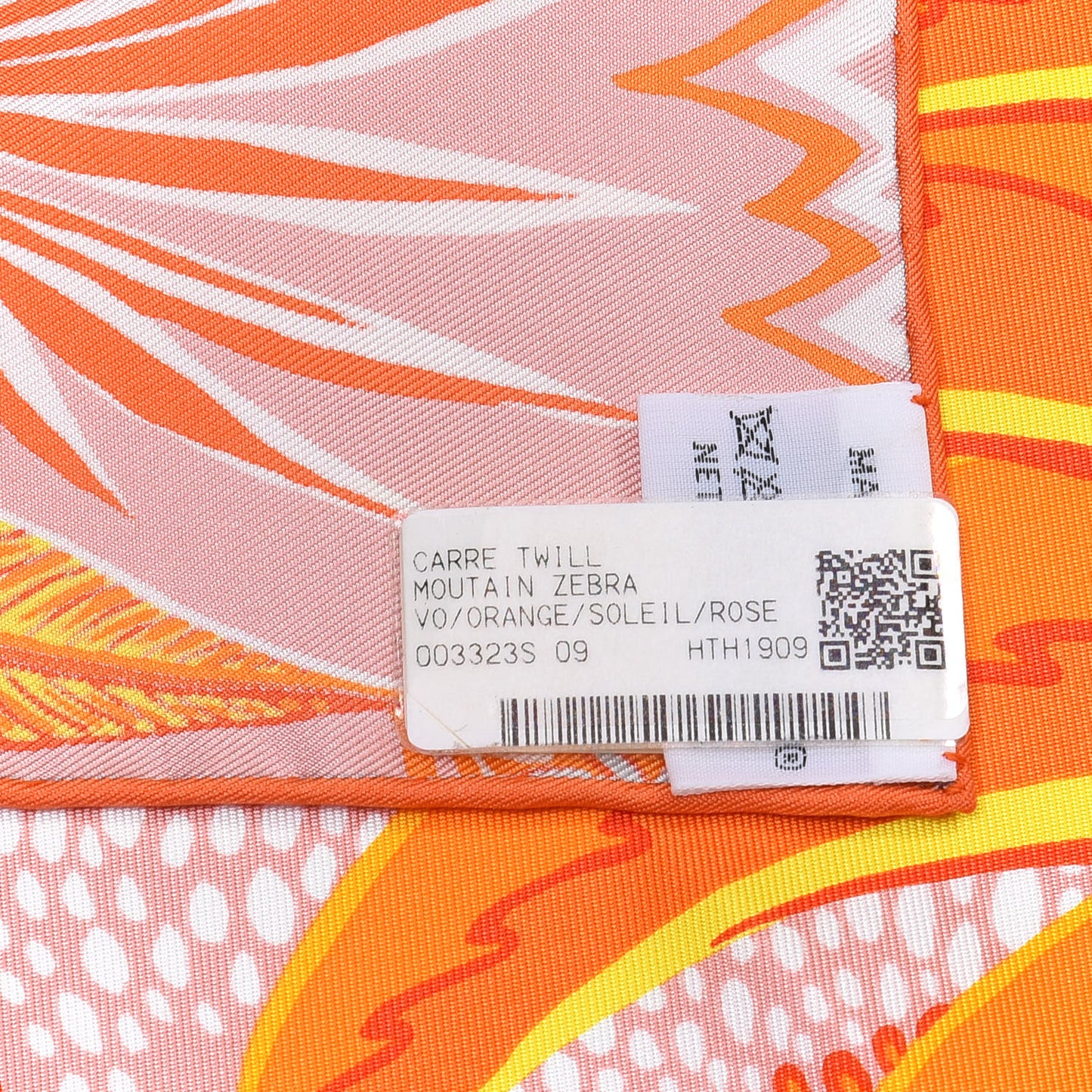 Silk Mountain Zebra Scarf 90 Orange Soleil Rose