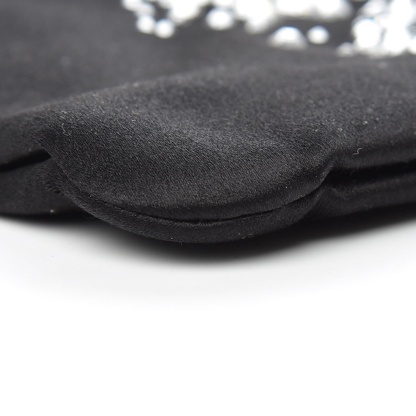 Satin Diamante Evening Clutch Bag Black