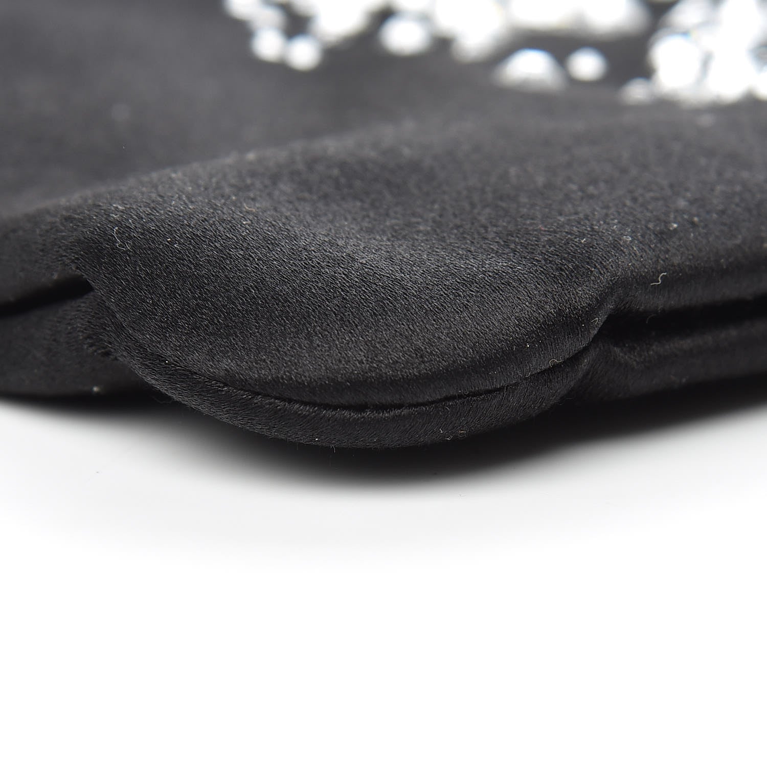 Chanel Satin Diamante Evening Clutch Bag Black 9 of 14
