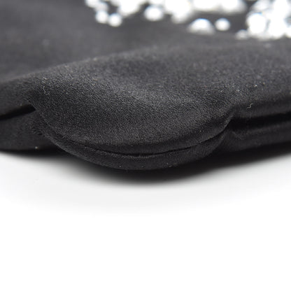 Chanel Satin Diamante Evening Clutch Bag Black 9 of 14