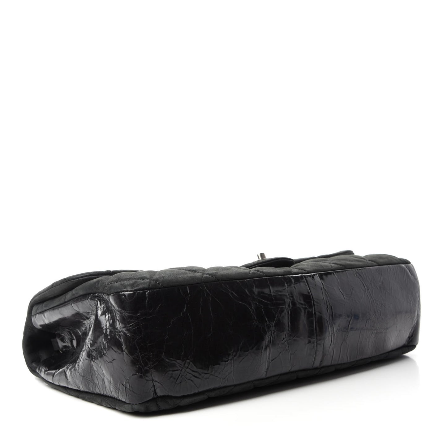 Iridescent Calfskin Jumbo In The Mix Flap Black