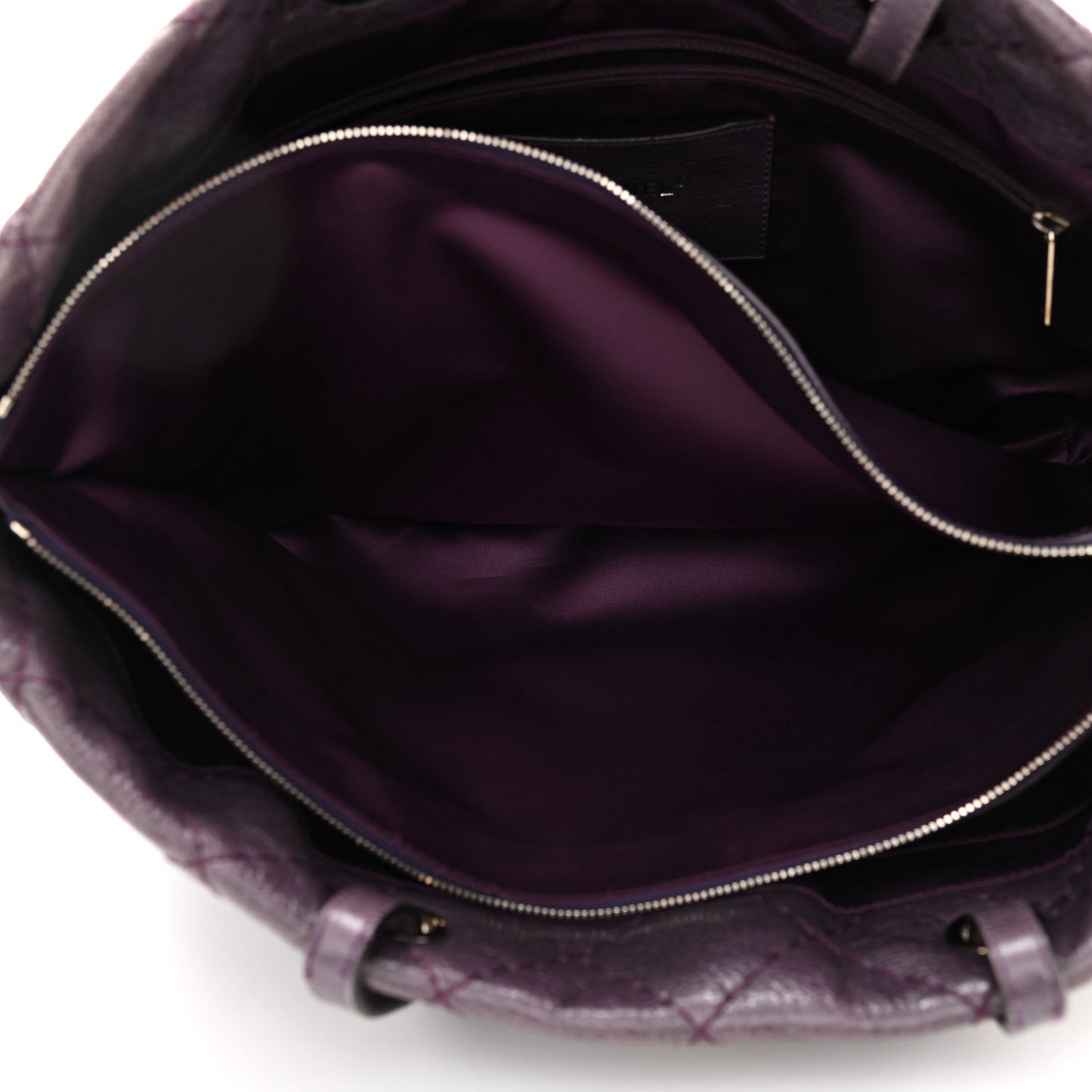Glazed Calfskin Large On The Road Tote Purple