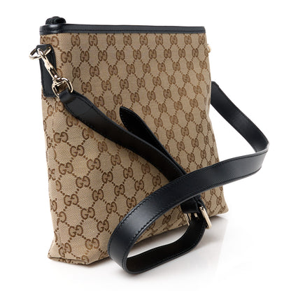 Gucci GG Monogram Web Flat Messenger Bag Black 3 of 11