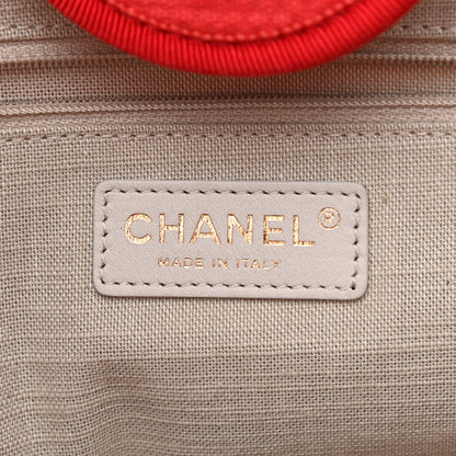 Chanel Canvas Large Deauville Tote Red 8 of 14
