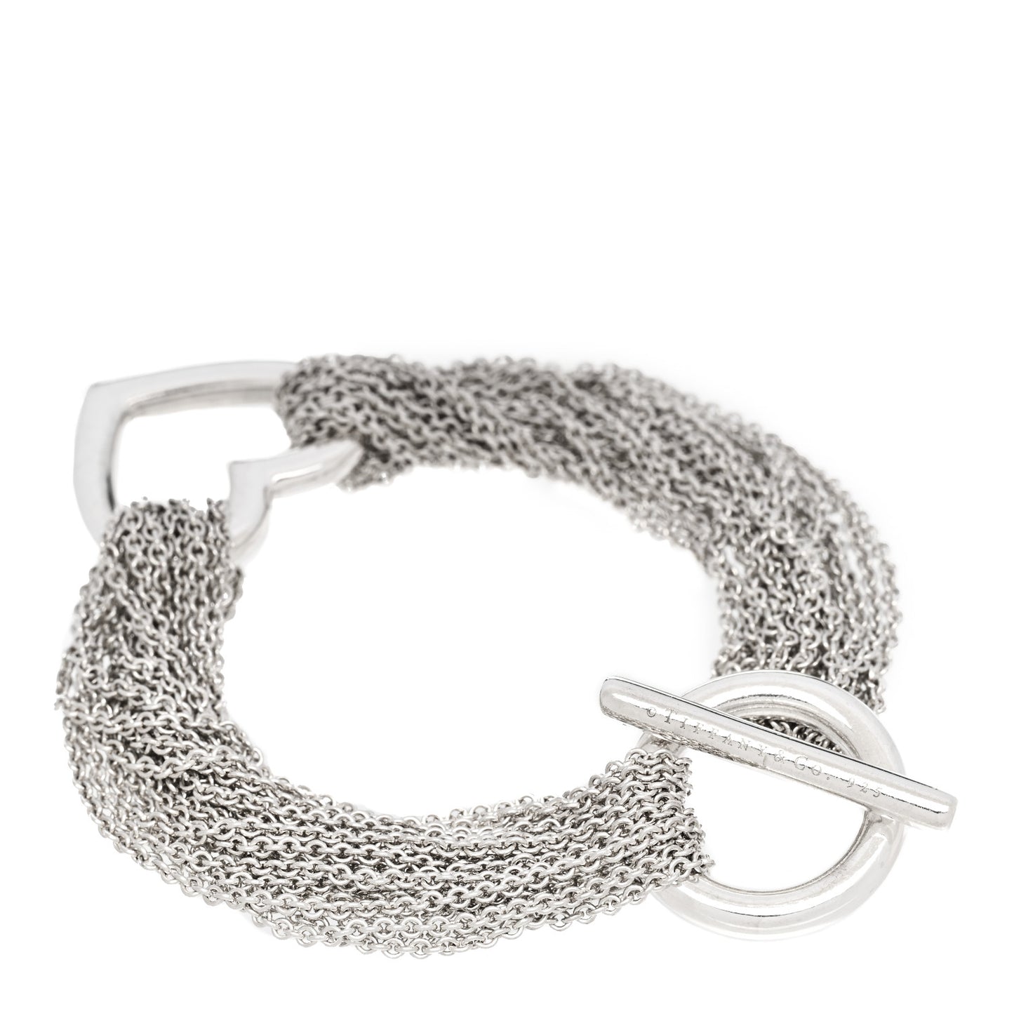 Sterling Silver Open Heart Multi Strand Bracelet