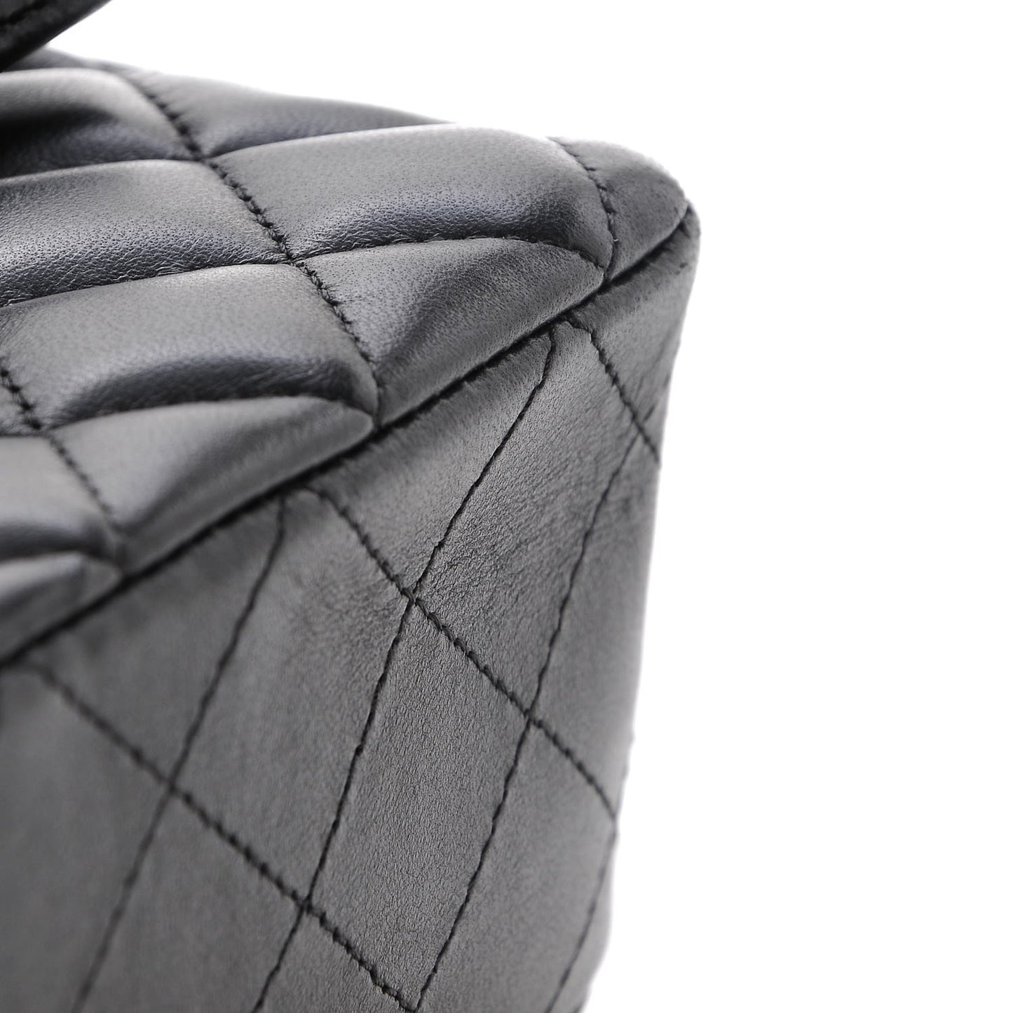 Lambskin Quilted Mini Rectangular Flap Black
