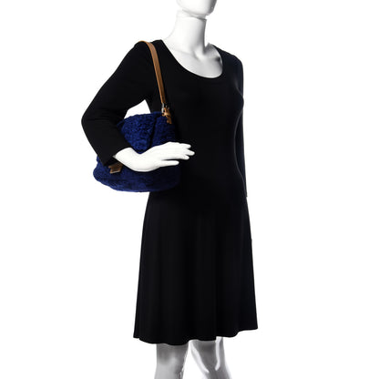 Fendi Mink Fur Mama Baguette Blue 2 of 9