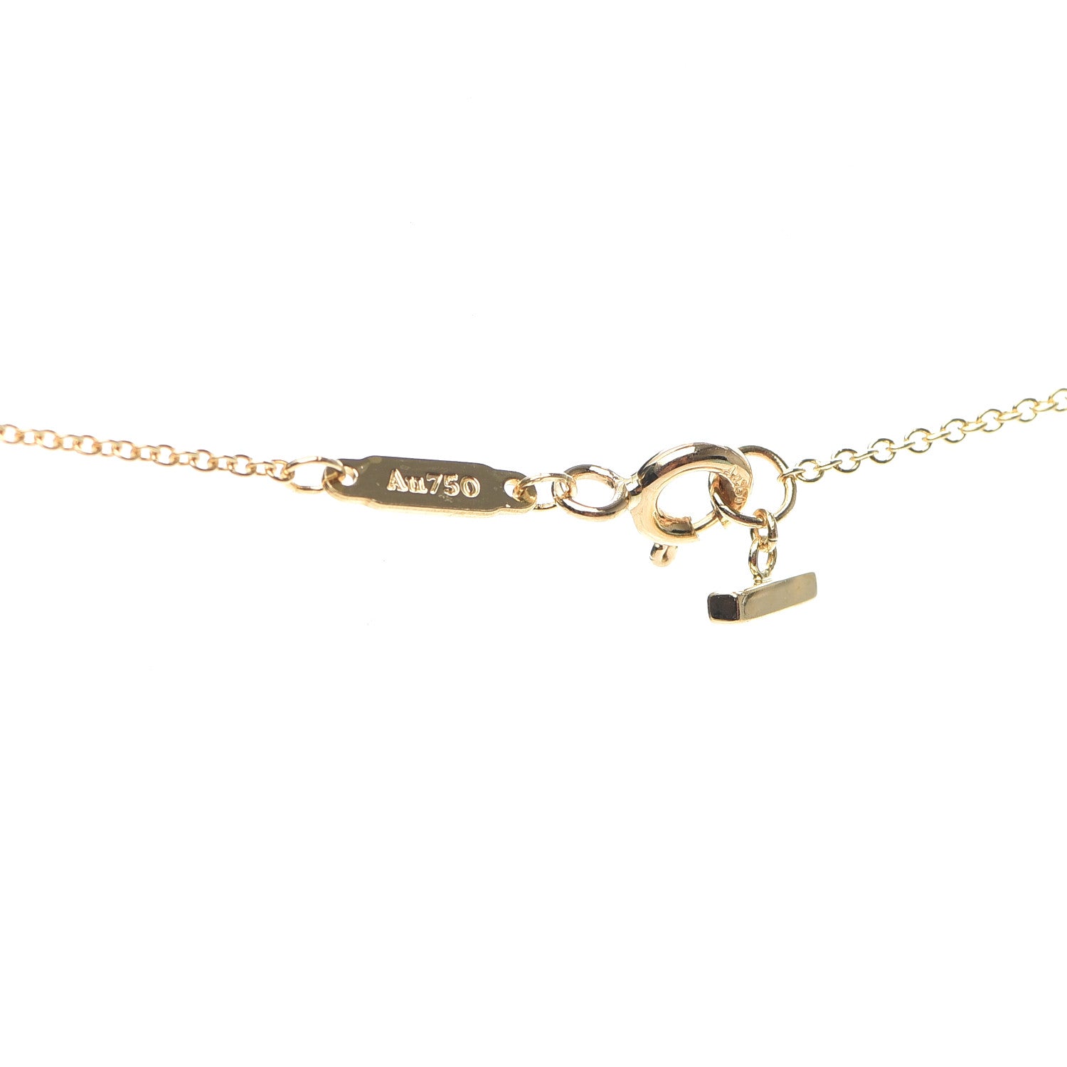 Tiffany 18K Yellow Gold Large T Smile Pendant Necklace 5 of 6