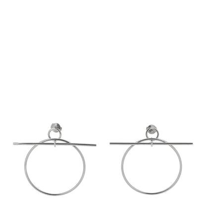 Hermes Sterling Silver MM Loop Earrings 1 of 4