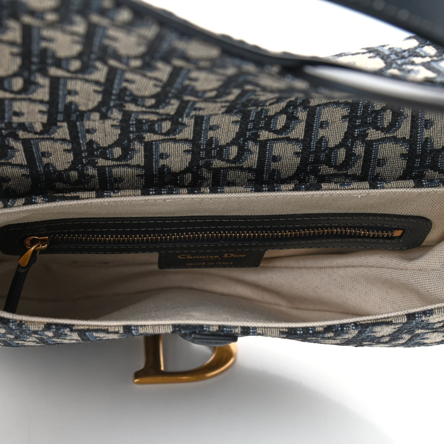 Christian Dior Oblique Saddle Bag Blue 5 of 9