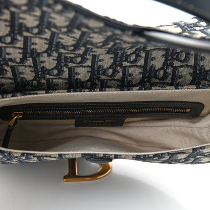 Christian Dior Oblique Saddle Bag Blue 5 of 9
