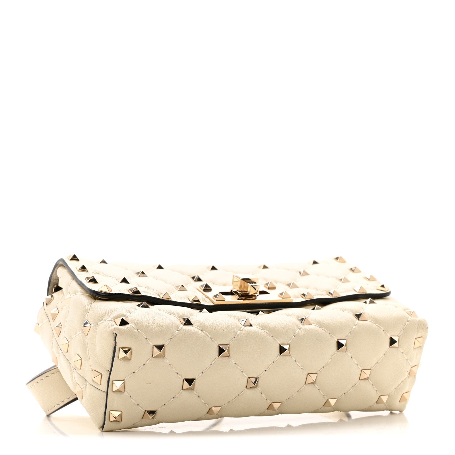 Valentino Garavani Lambskin Rockstud Spike Belt Bag 85 Ivory 4 of 14