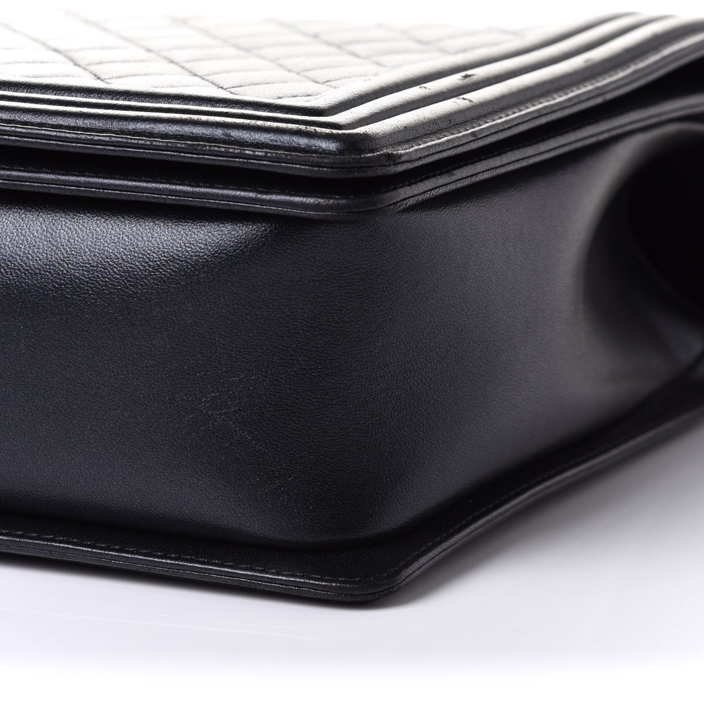 Lambskin Quilted Large Boy Flap Black